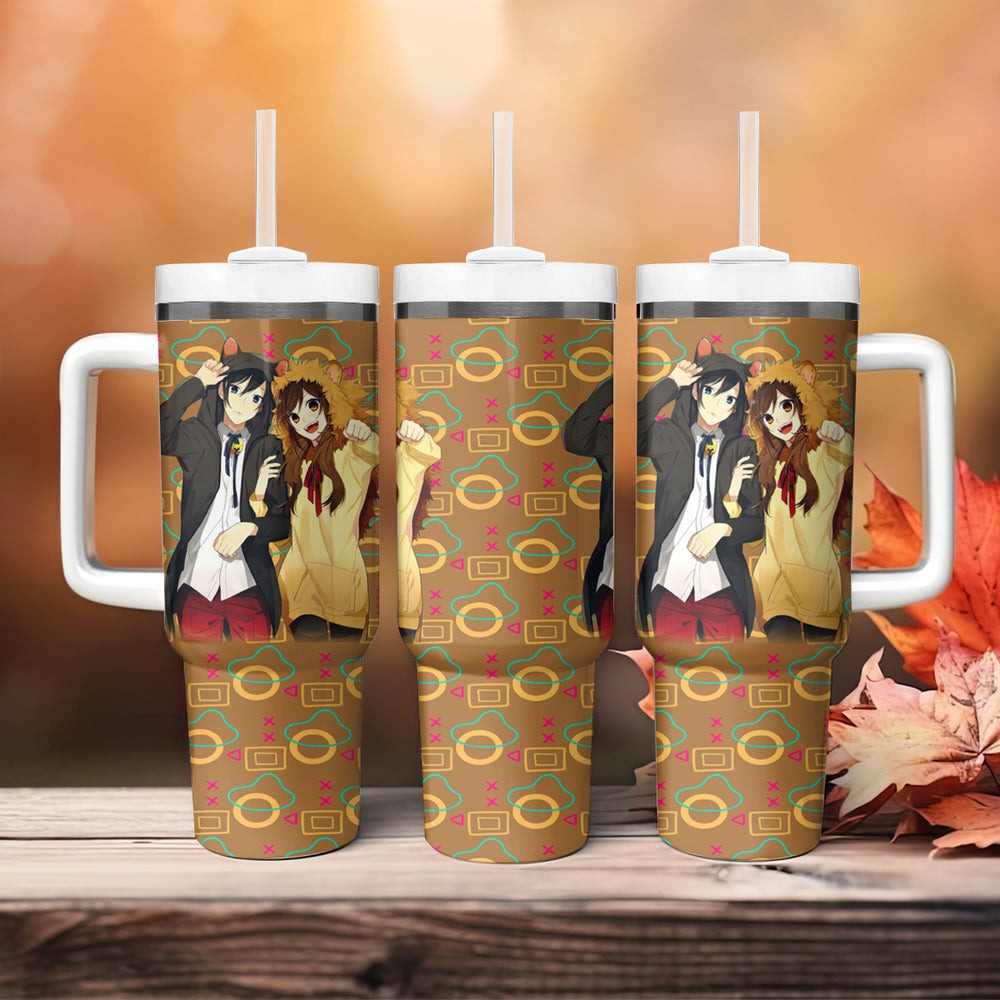 Horimiya Miyamura and Hori Tumbler With Handle Horimiya TS04 Horimiya Miyamura and Hori Tumbler With Handle Horimiya TS04