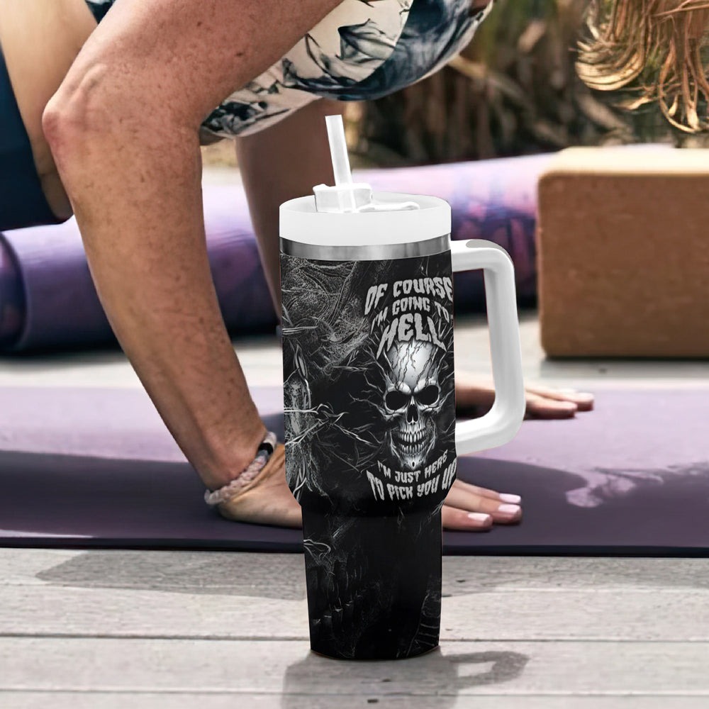 Horror Skull Tumbler With Handle If Karma Doesn't Hit You Trust me I Will TS04 Horror Skull Tumbler With Handle If Karma Doesn't Hit You Trust me I Will TS04