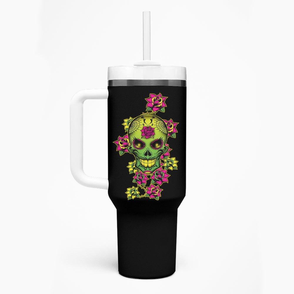 I Am A Sweet Girl But If You P Me O Sugar Skull Tumbler With Handle TS04 I Am A Sweet Girl But If You P Me O Sugar Skull Tumbler With Handle TS04