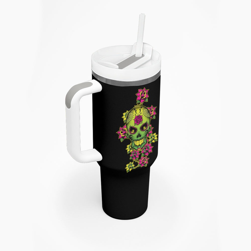 I Am A Sweet Girl But If You P Me O Sugar Skull Tumbler With Handle TS04 I Am A Sweet Girl But If You P Me O Sugar Skull Tumbler With Handle TS04