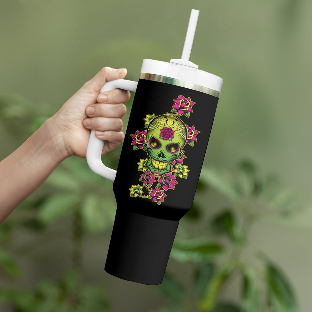 I Am A Sweet Girl But If You P Me O Sugar Skull Tumbler With Handle TS04 I Am A Sweet Girl But If You P Me O Sugar Skull Tumbler With Handle TS04