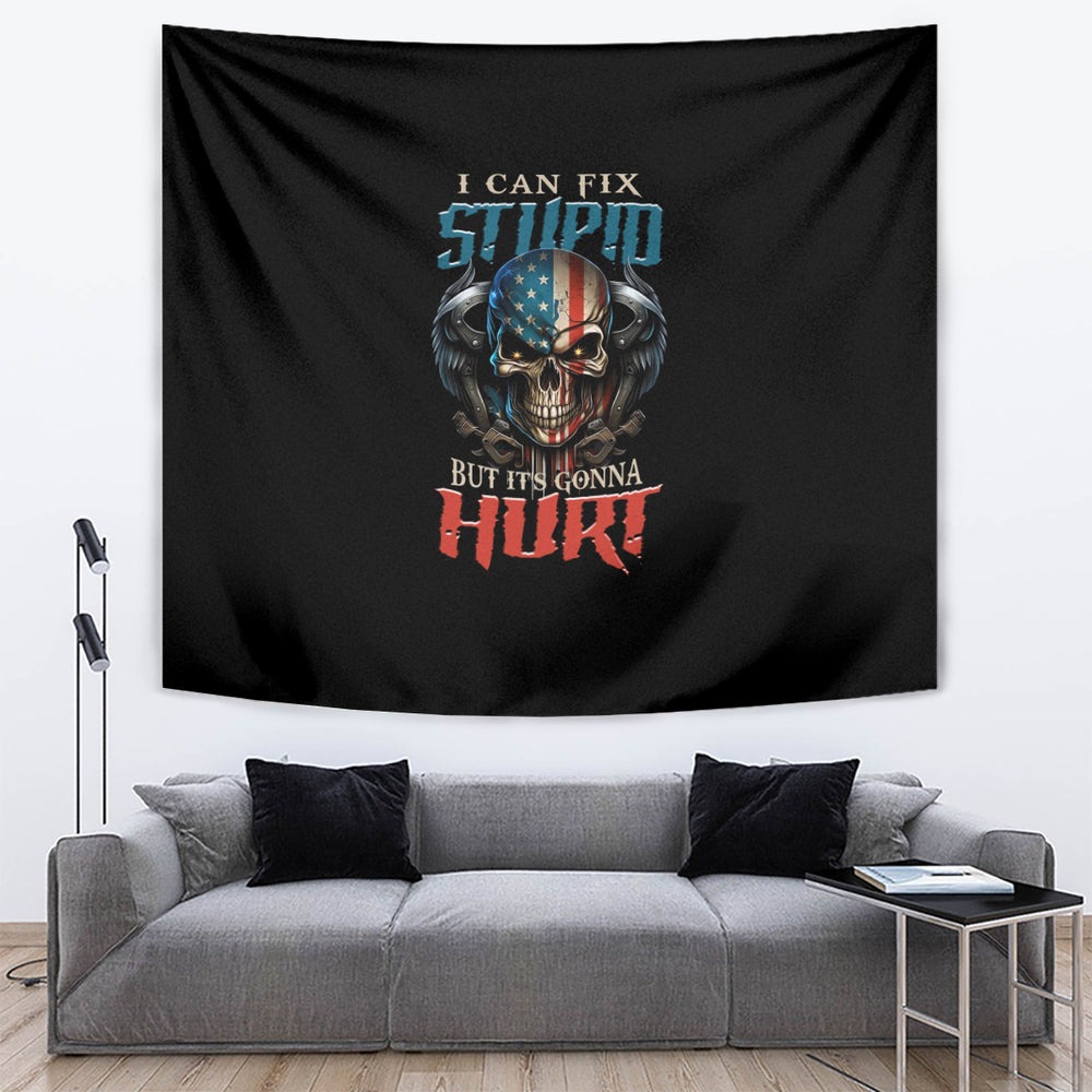 I Can Fix Stupid But It's Gonna Hurt Skull Tumbler With Handle TS04 I Can Fix Stupid But It's Gonna Hurt Skull Tumbler With Handle TS04