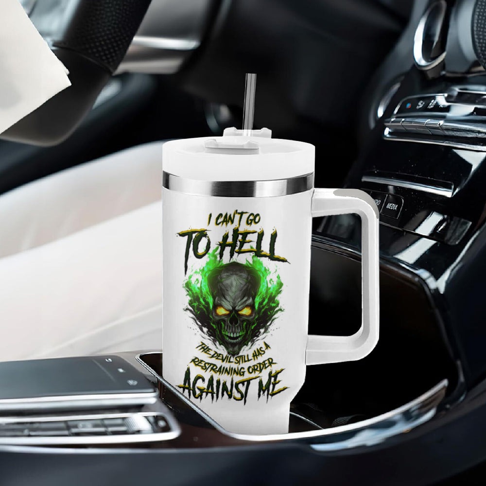 I Can't Go To Hell Fire Eyes Skull Tumbler With Handle TS04 I Can't Go To Hell Fire Eyes Skull Tumbler With Handle TS04