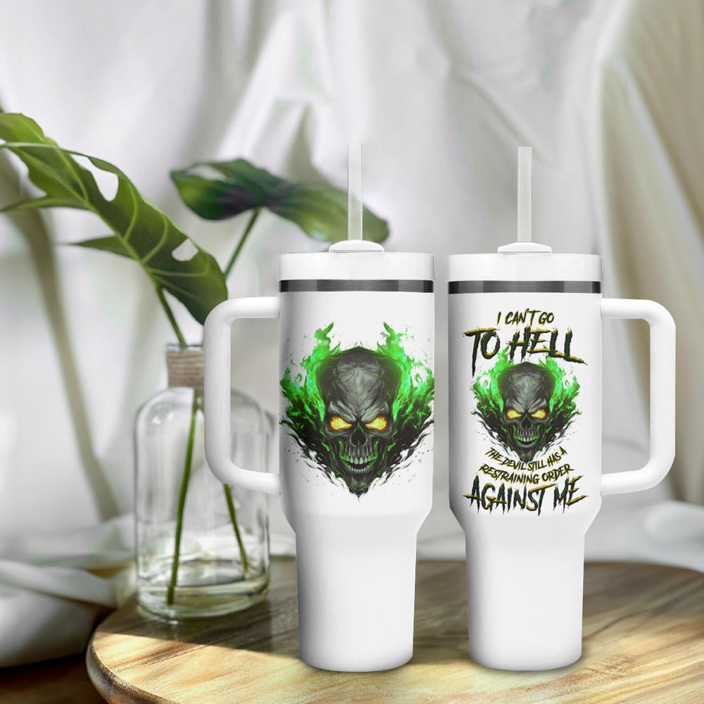 I Can't Go To Hell Fire Eyes Skull Tumbler With Handle TS04 I Can't Go To Hell Fire Eyes Skull Tumbler With Handle TS04