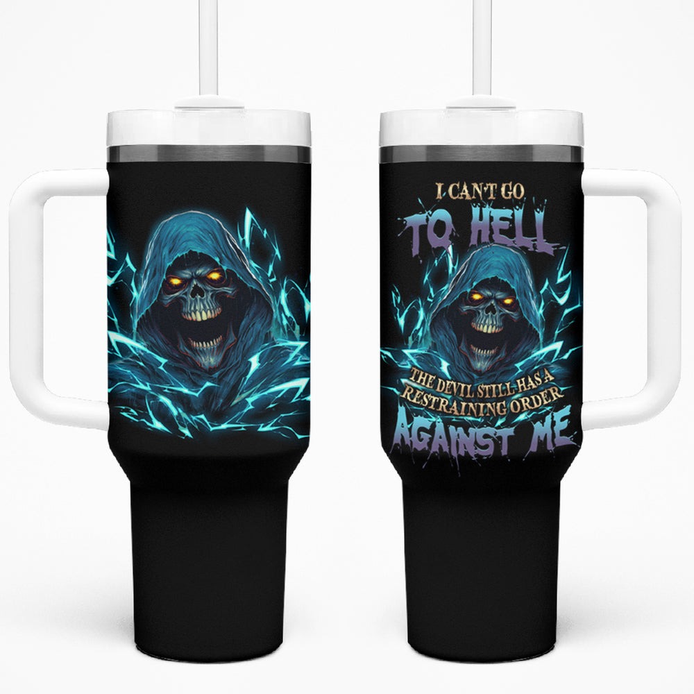 I Can't Go To Hell Mad Reaper Skull Tumbler With Handle TS04