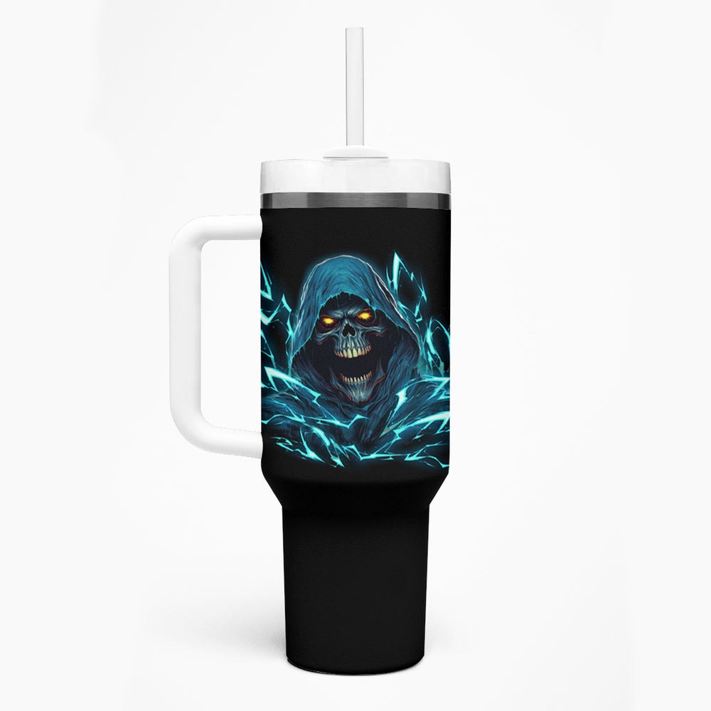 I Can't Go To Hell Mad Reaper Skull Tumbler With Handle TS04