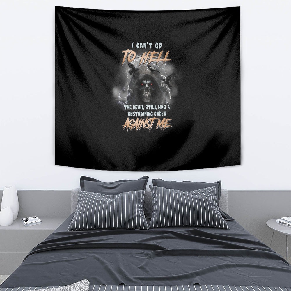 I Can't Go To Hell Reaper Bat Tapestry TS04 I Can't Go To Hell Reaper Bat Tapestry TS04