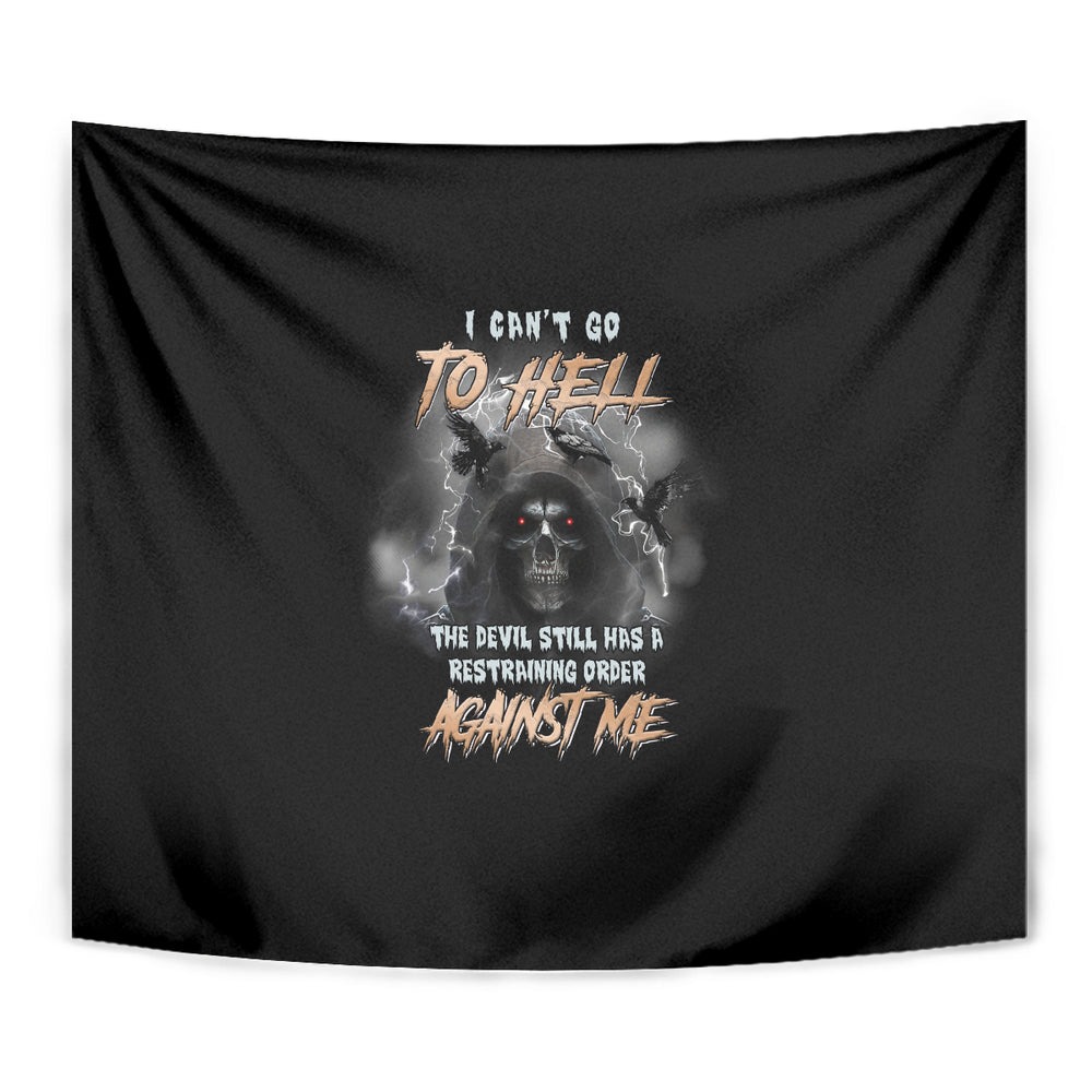 I Can't Go To Hell Reaper Bat Tapestry TS04 I Can't Go To Hell Reaper Bat Tapestry TS04