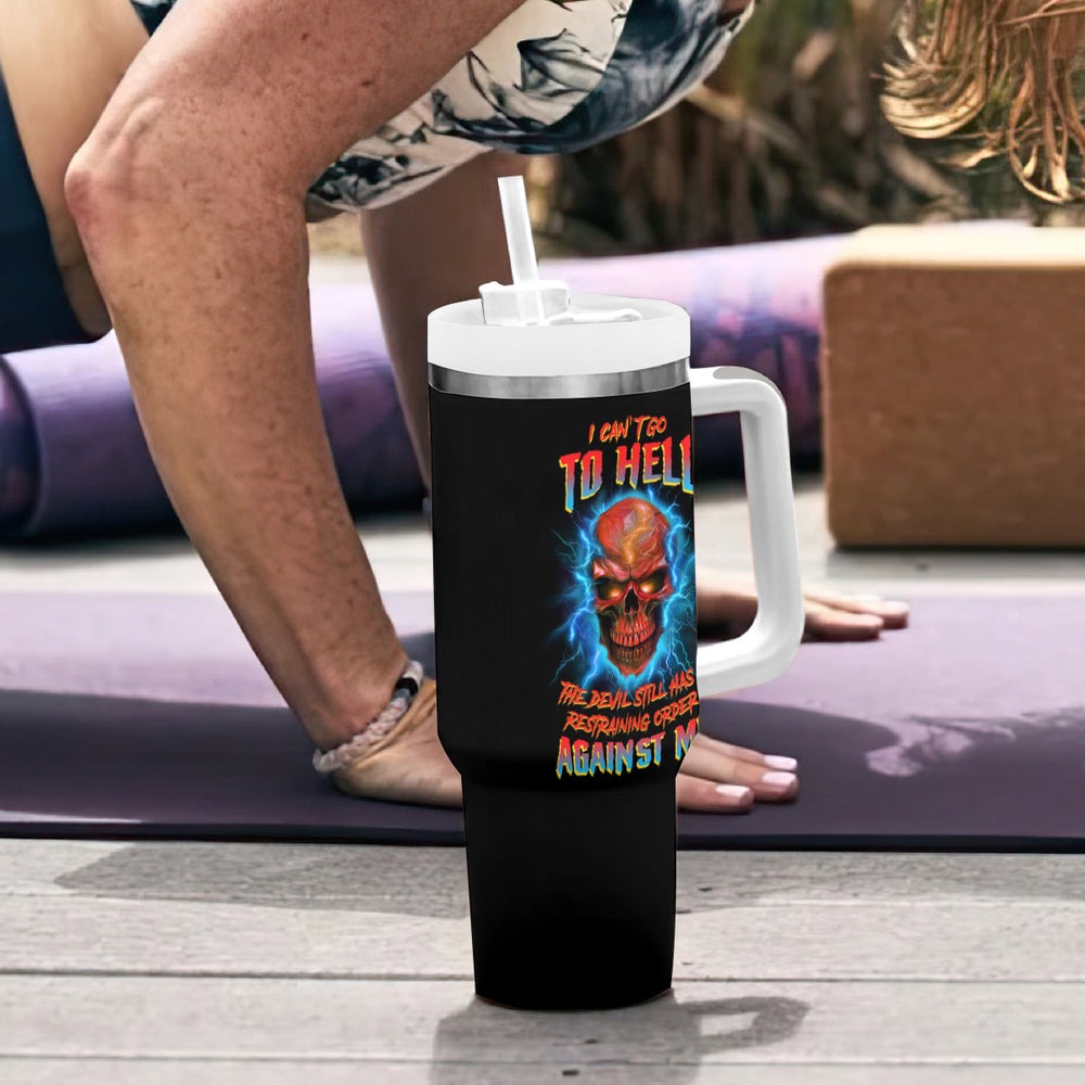 I Can't Go To Hell Thunder Skull Tumbler With Handle TS04 I Can't Go To Hell Thunder Skull Tumbler With Handle TS04