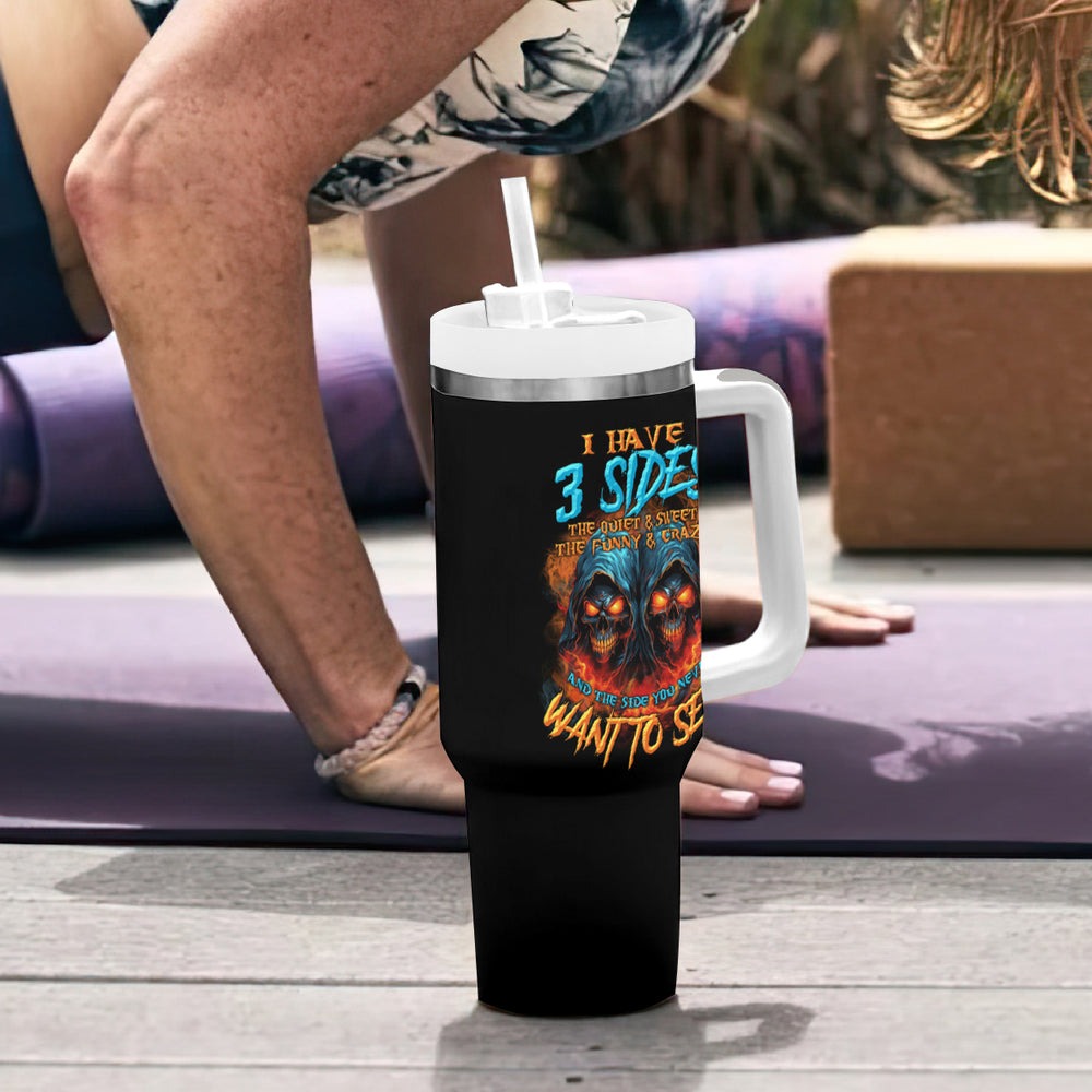 I Have 3 Sides Skull Reaper Tumbler With Handle TS04