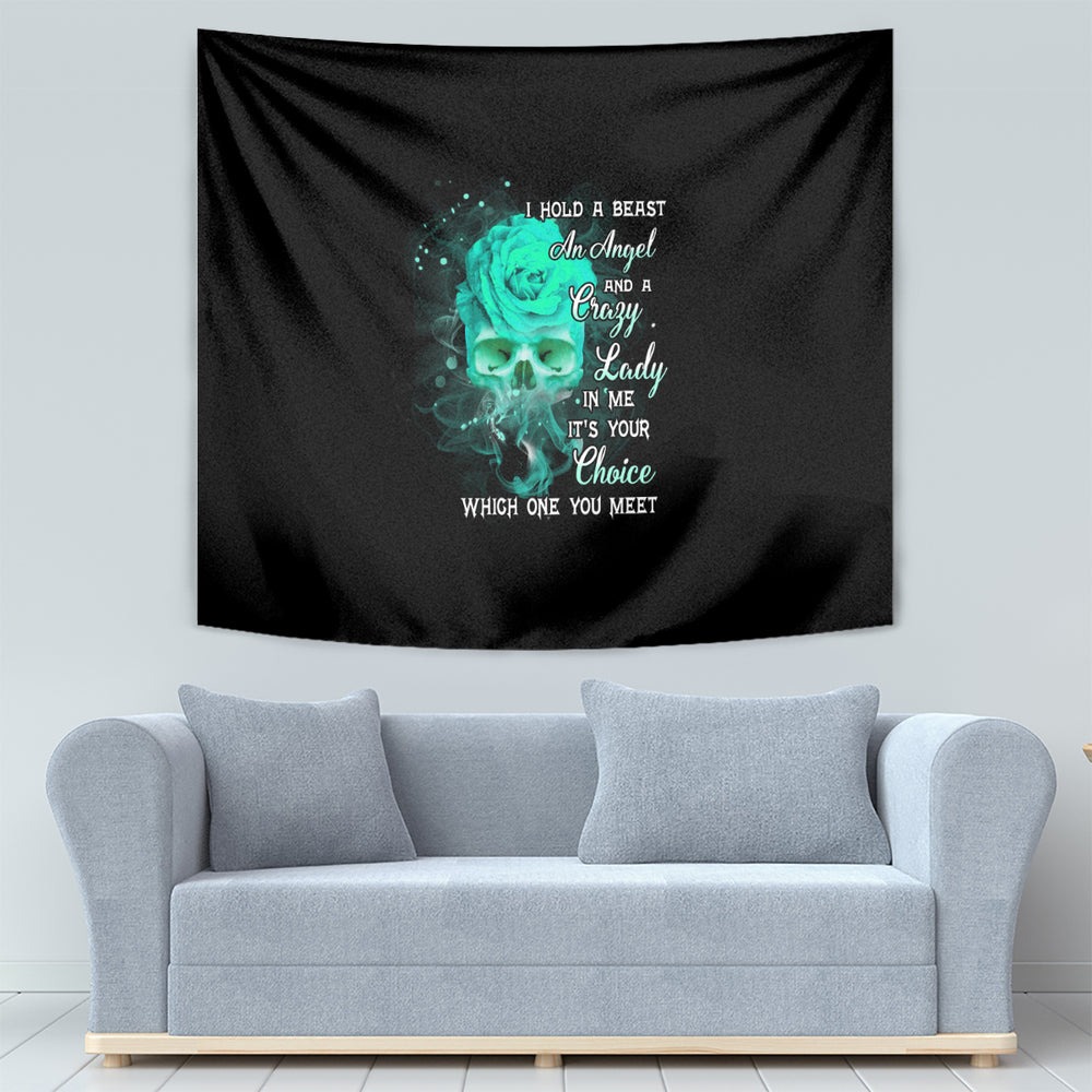 I Hold A Beast An Angel And A Crazy Lady In Me Tumbler With Handle TS04 I Hold A Beast An Angel And A Crazy Lady In Me Tumbler With Handle TS04