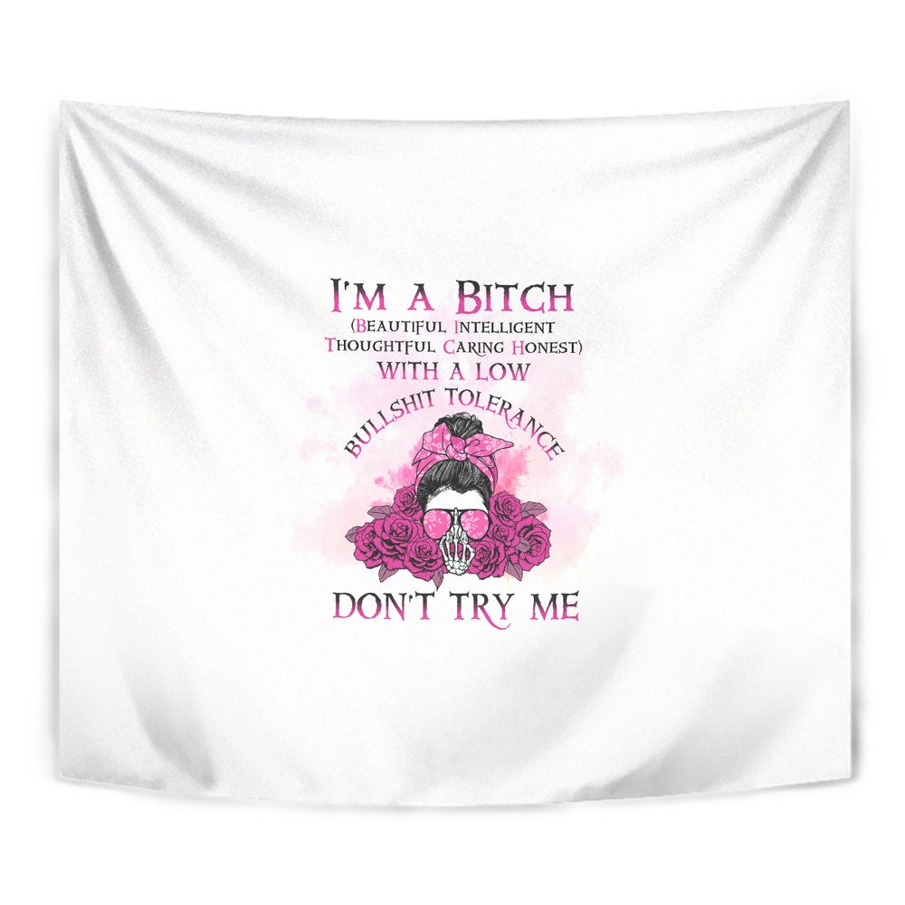 I'm A B Don't Try Me Rose Messy Bun Tumbler With Handle TS04