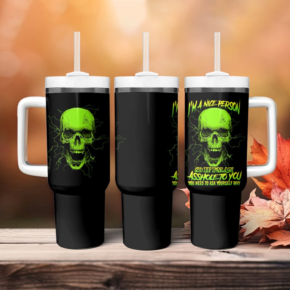 I'm A Nice Person Skull Tumbler With Handle TS04 I'm A Nice Person Skull Tumbler With Handle TS04