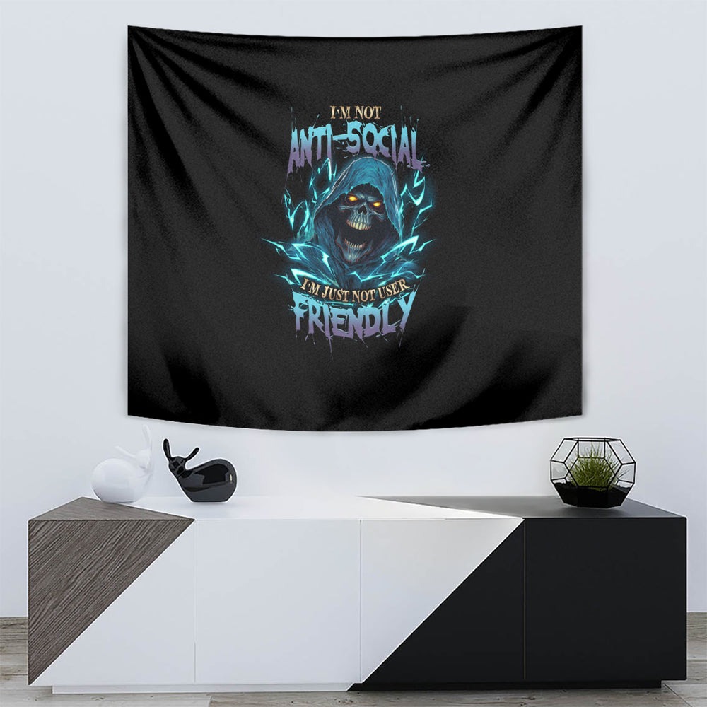 I'm Not Anti-social Mad Reaper Skull Tumbler With Handle TS04 I'm Not Anti-social Mad Reaper Skull Tumbler With Handle TS04