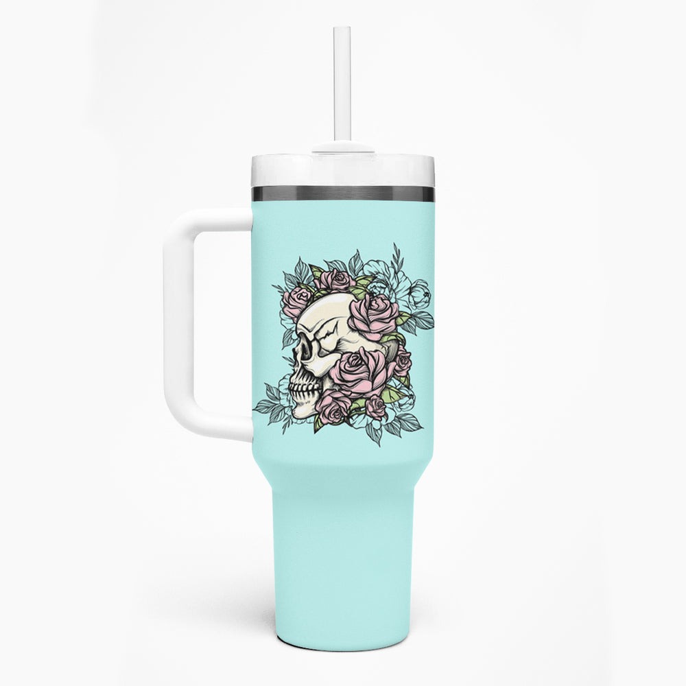 I May Not Be Perfect Skull Roses Tumbler With Handle TS04