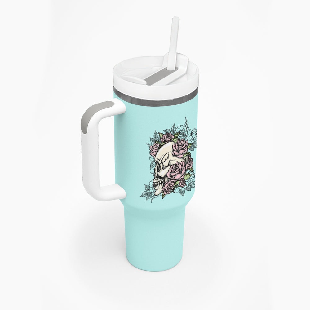 I May Not Be Perfect Skull Roses Tumbler With Handle TS04