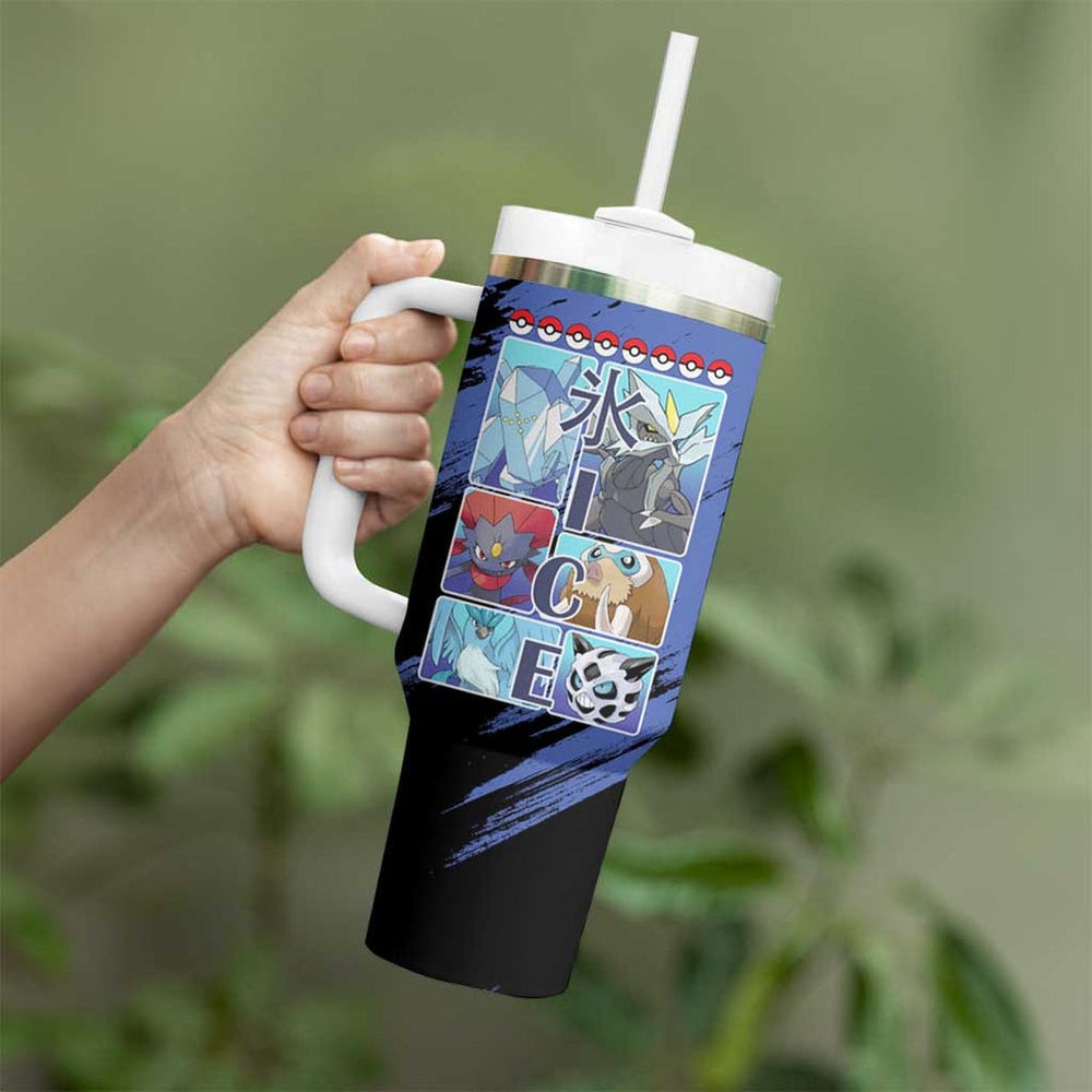 Ice Type Poke Tumbler With Handle Anime Style TS04