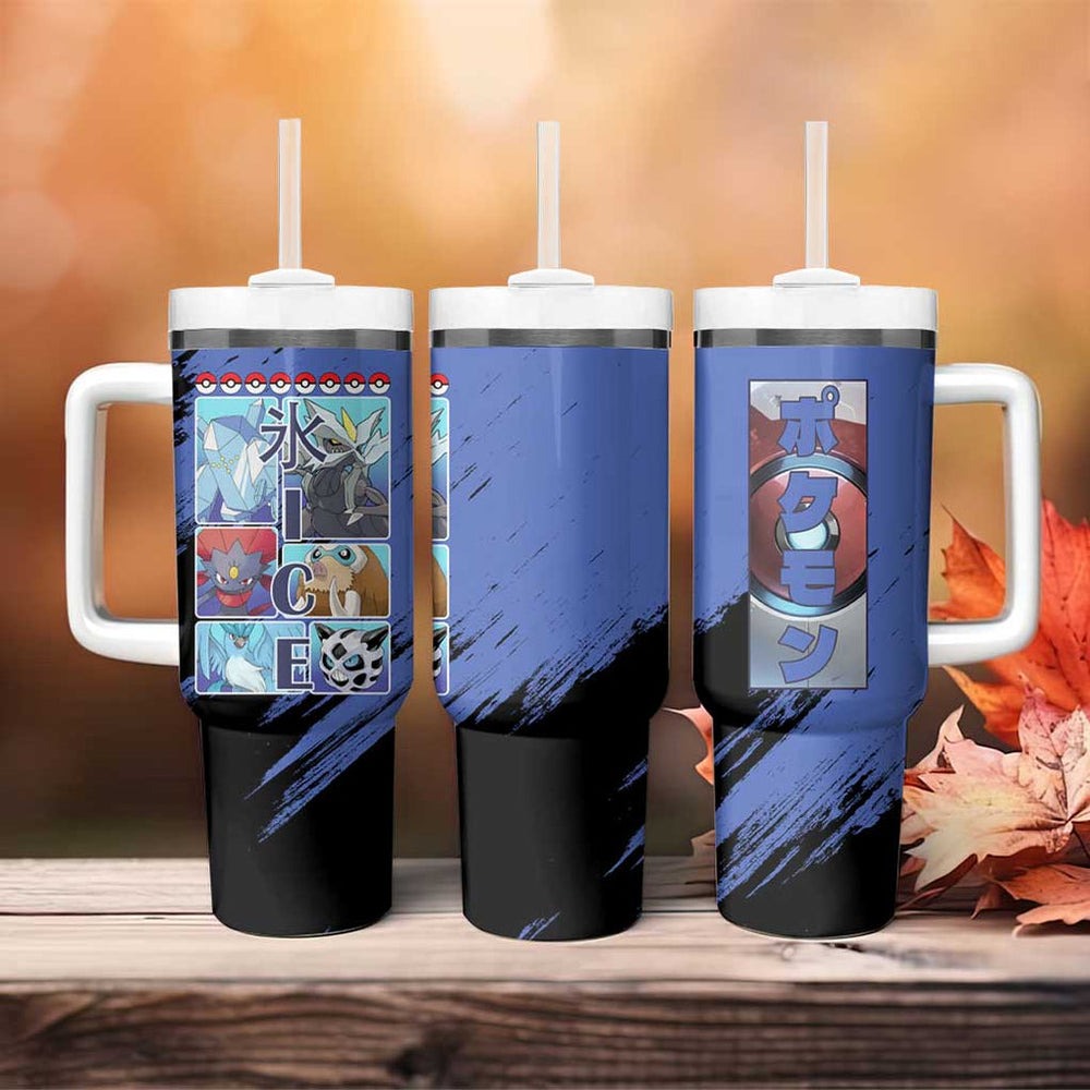 Ice Type Poke Tumbler With Handle Anime Style TS04
