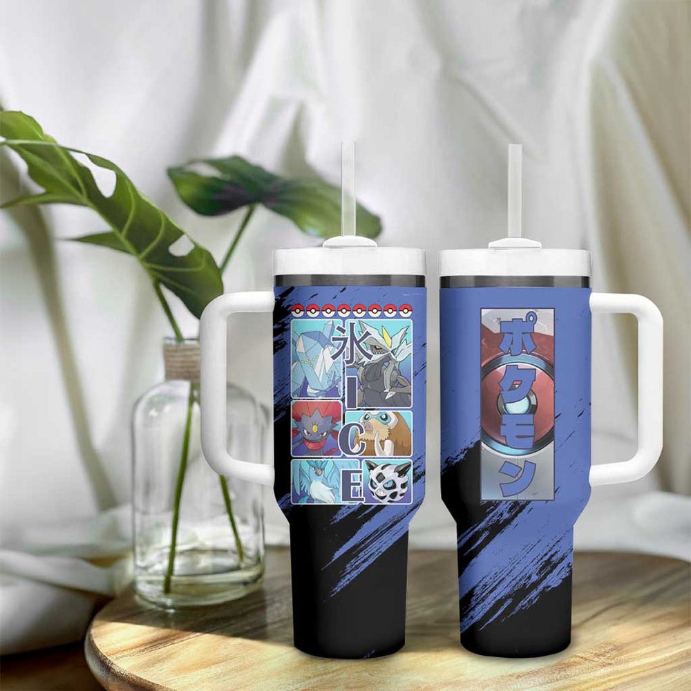 Ice Type Poke Tumbler With Handle Anime Style TS04