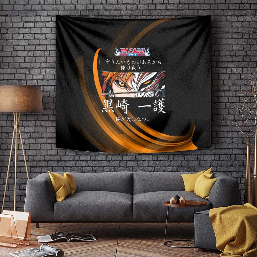 Ichigo Bleach Anime Black and Orange Theme Tumbler With Handle with Hollow Mask and Japanese Calligraphy Design TS04 Ichigo Bleach Anime Black and Orange Theme Tumbler With Handle with Hollow Mask and Japanese Calligraphy Design TS04