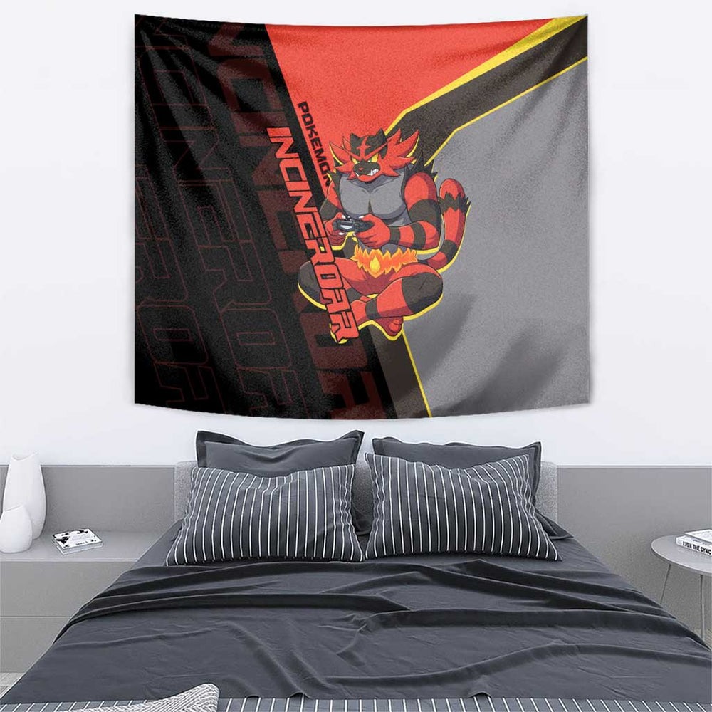 Incineroar Poké Tapestry Bold Retro Anime Style TS04 Incineroar Poké Tapestry Bold Retro Anime Style TS04
