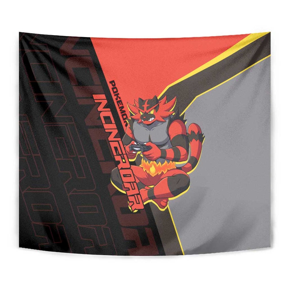 Incineroar Poké Tapestry Bold Retro Anime Style TS04 Incineroar Poké Tapestry Bold Retro Anime Style TS04