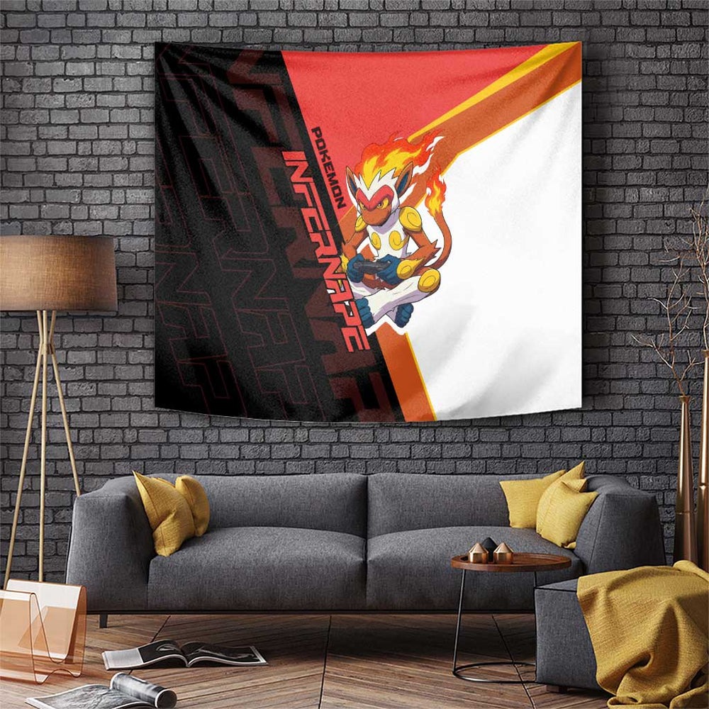Infernape Poké Tapestry Bold Retro Anime Style TS04 Infernape Poké Tapestry Bold Retro Anime Style TS04