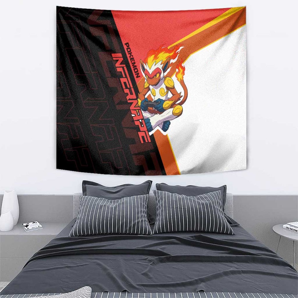 Infernape Poké Tapestry Bold Retro Anime Style TS04 Infernape Poké Tapestry Bold Retro Anime Style TS04