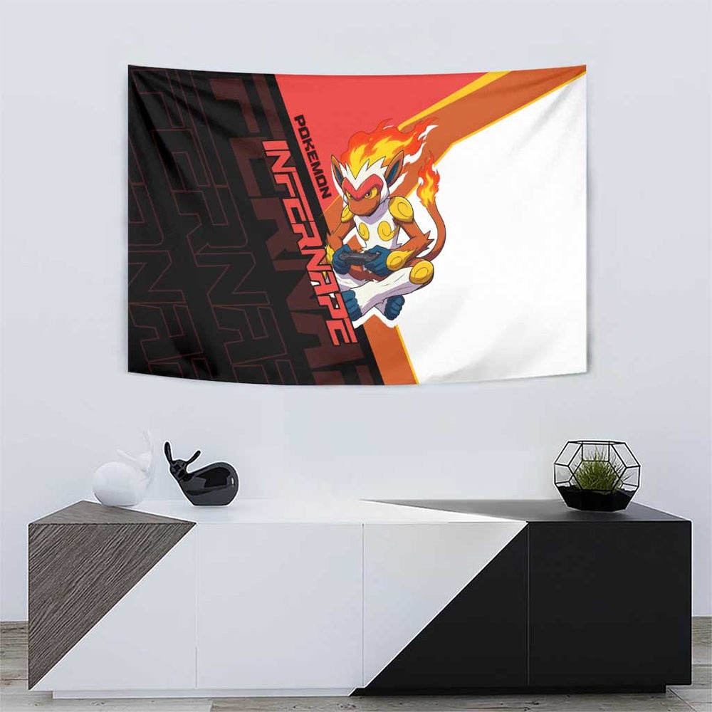 Infernape Poké Tapestry Bold Retro Anime Style TS04 Infernape Poké Tapestry Bold Retro Anime Style TS04