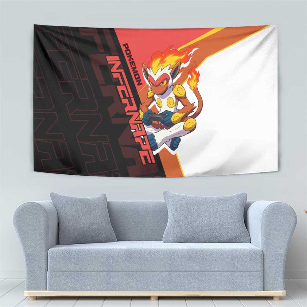 Infernape Poké Tapestry Bold Retro Anime Style TS04 Infernape Poké Tapestry Bold Retro Anime Style TS04