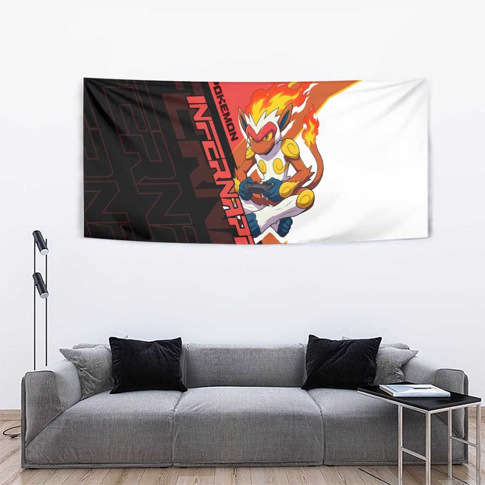 Infernape Poké Tapestry Bold Retro Anime Style TS04 Infernape Poké Tapestry Bold Retro Anime Style TS04