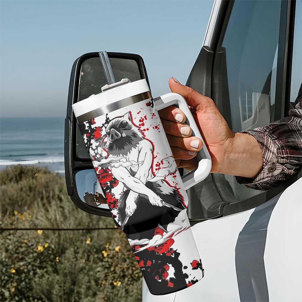 Inosuke Hashibira - Demon Slayer Tumbler With Handle Anime Japan Style TS04 Inosuke Hashibira - Demon Slayer Tumbler With Handle Anime Japan Style TS04
