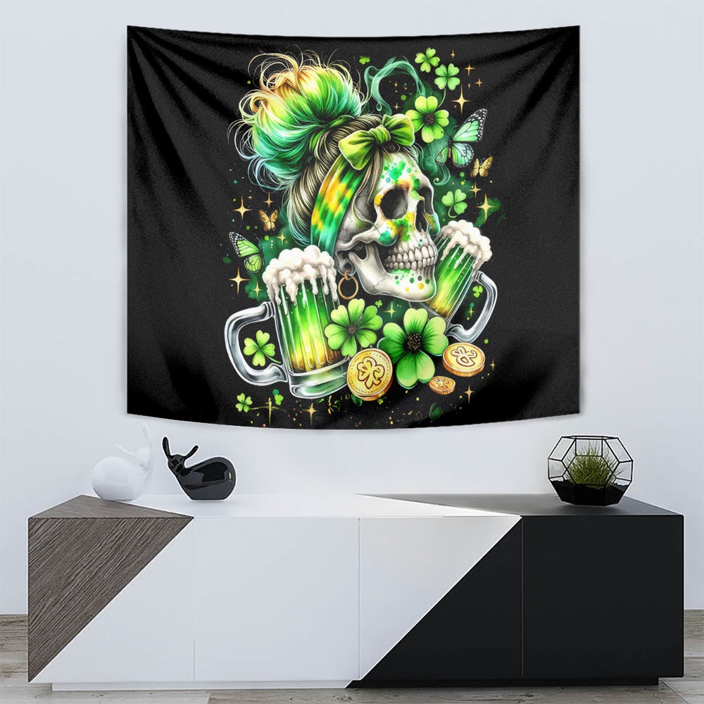 Irish Skull Tapestry Drink Up Bitch DT01 Irish Skull Tapestry Drink Up Bitch DT01