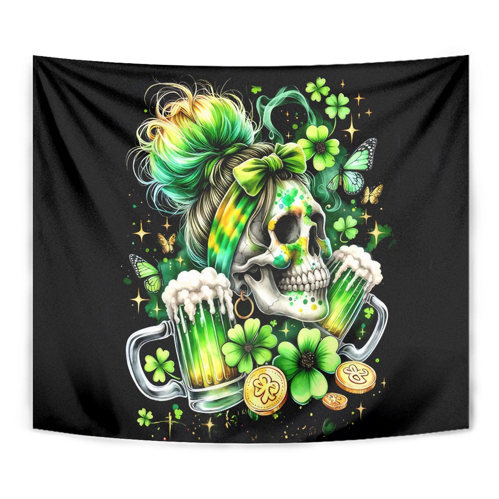 Irish Skull Tapestry Drink Up Bitch DT01 Irish Skull Tapestry Drink Up Bitch DT01