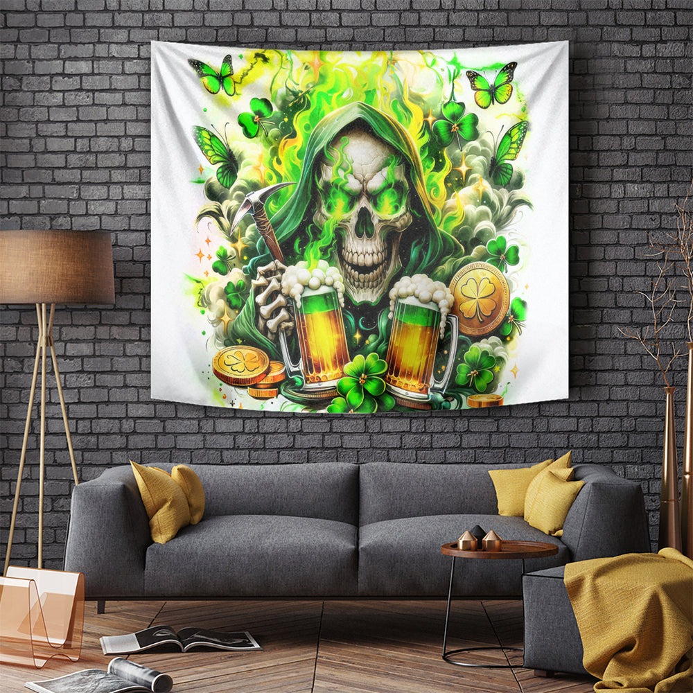 Irish Skull Tapestry I Whisper Back Bring Beer DT01 Irish Skull Tapestry I Whisper Back Bring Beer DT01