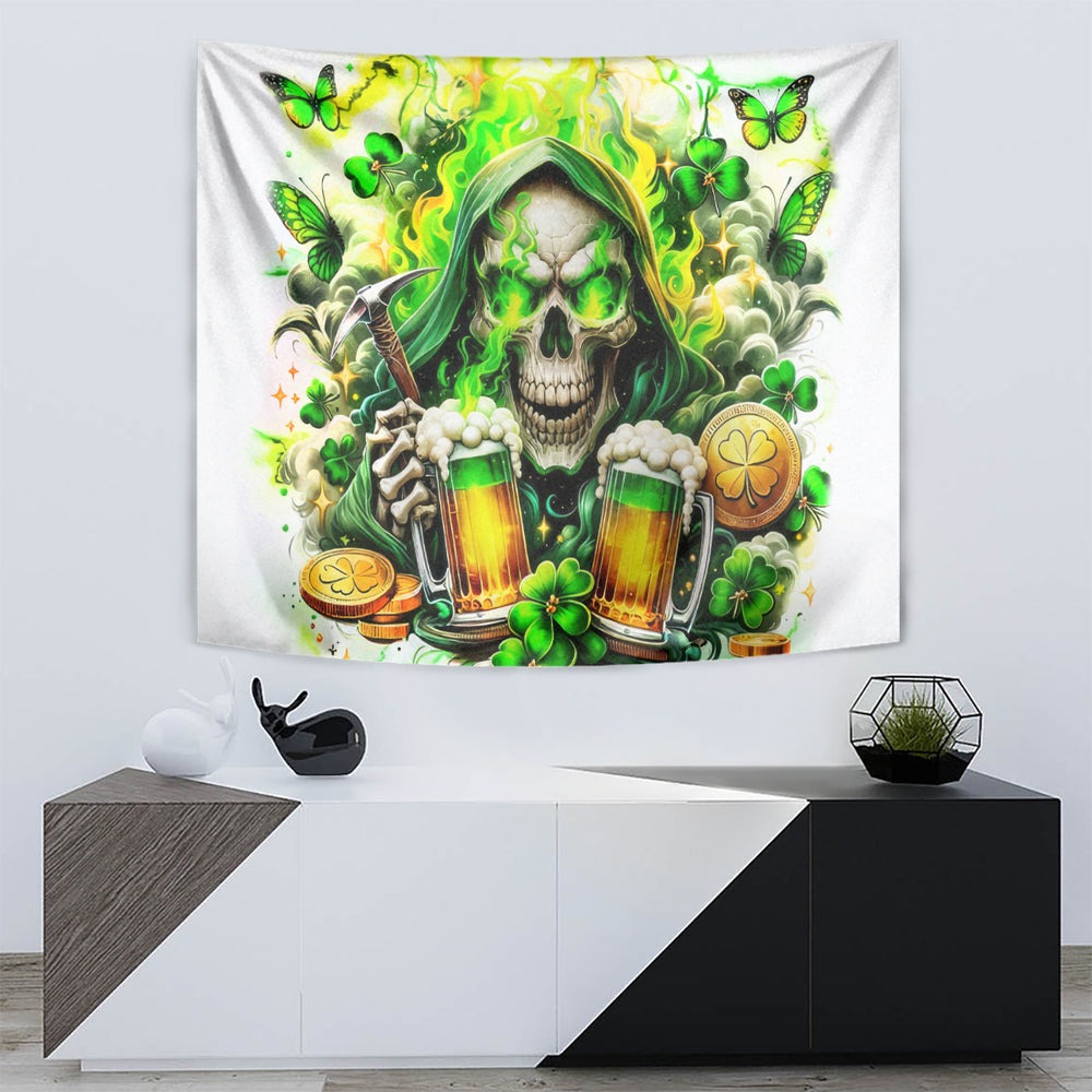 Irish Skull Tapestry I Whisper Back Bring Beer DT01 Irish Skull Tapestry I Whisper Back Bring Beer DT01