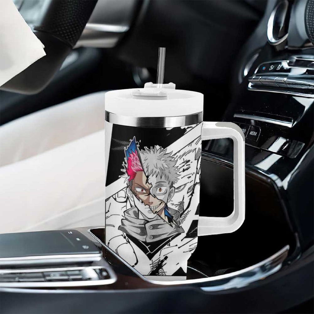 Itadori Yuji and Sukuna - Jujutsu Kaisen Tumbler With Handle Anime Japan Style TS04 Itadori Yuji and Sukuna - Jujutsu Kaisen Tumbler With Handle Anime Japan Style TS04