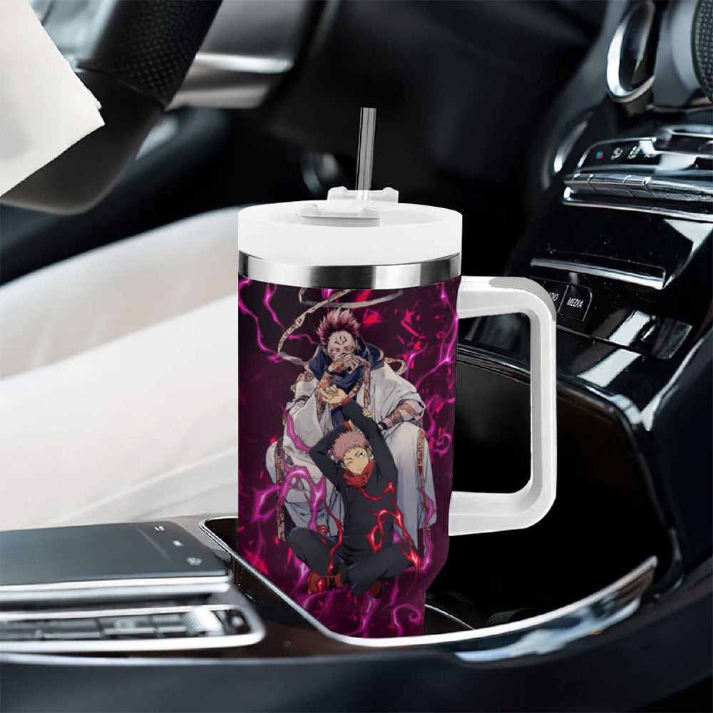 Itadori Yuji & Ryomen Sukuna - Jujutsu Kaisen Tumbler With Handle Pattern Anime Mix Manga Style TS04