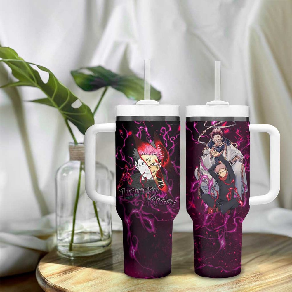 Itadori Yuji & Ryomen Sukuna - Jujutsu Kaisen Tumbler With Handle Pattern Anime Mix Manga Style TS04 Itadori Yuji & Ryomen Sukuna - Jujutsu Kaisen Tumbler With Handle Pattern Anime Mix Manga Style TS04
