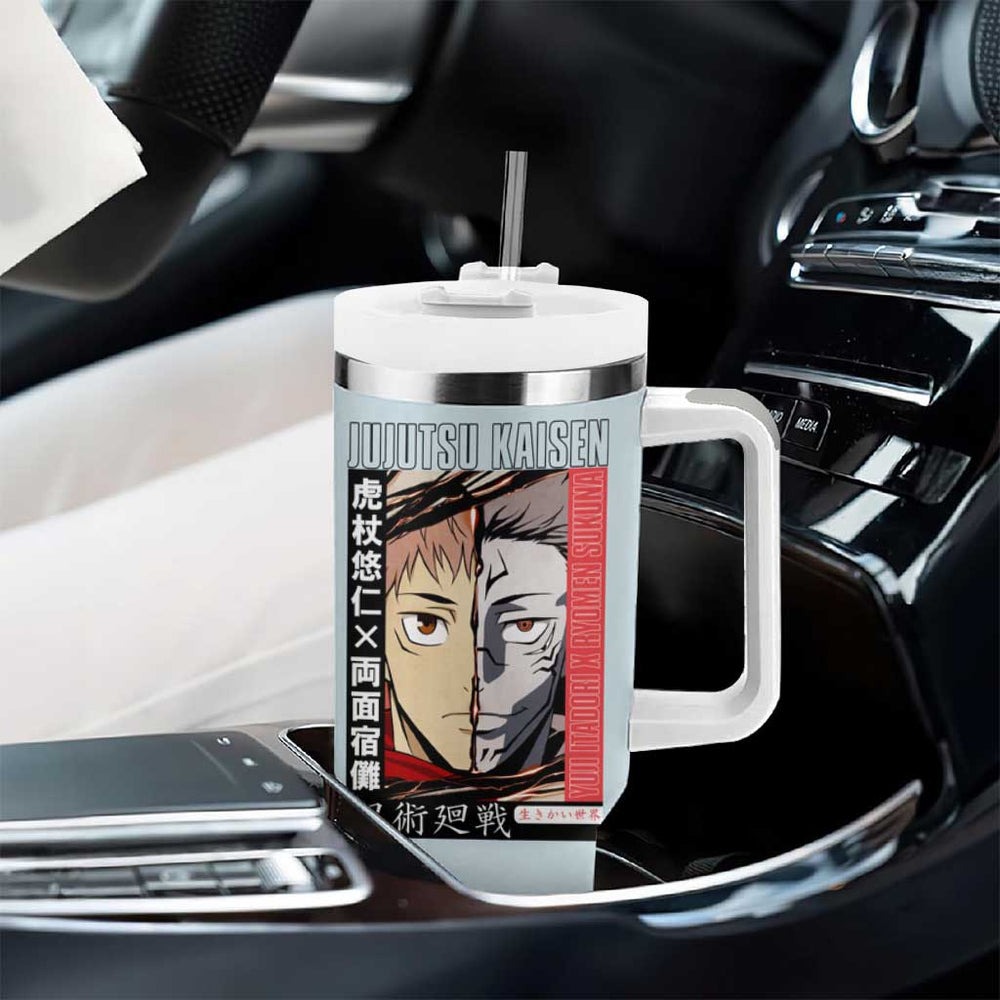 Itadori Yuuji x Ryomen Sukuna Jujutsu Kaisen Tumbler With Handle Anime Style TS04 Itadori Yuuji x Ryomen Sukuna Jujutsu Kaisen Tumbler With Handle Anime Style TS04