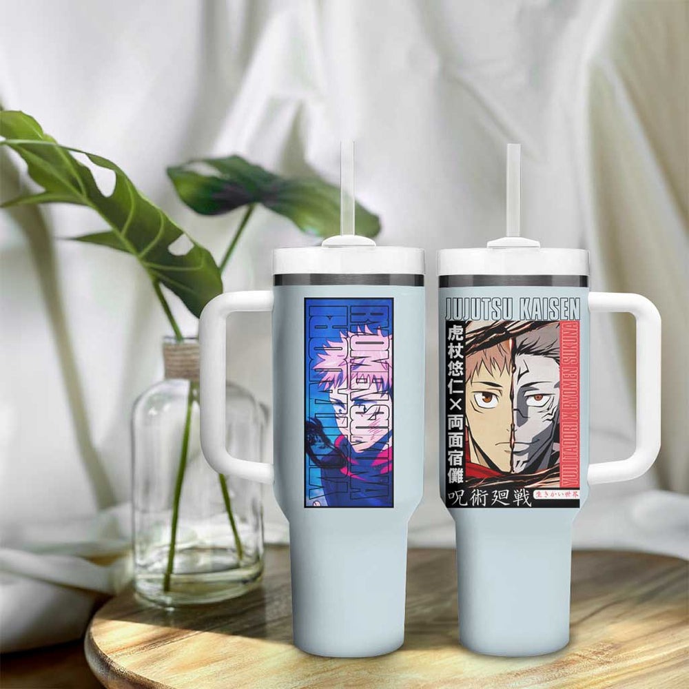 Itadori Yuuji x Ryomen Sukuna Jujutsu Kaisen Tumbler With Handle Anime Style TS04 Itadori Yuuji x Ryomen Sukuna Jujutsu Kaisen Tumbler With Handle Anime Style TS04