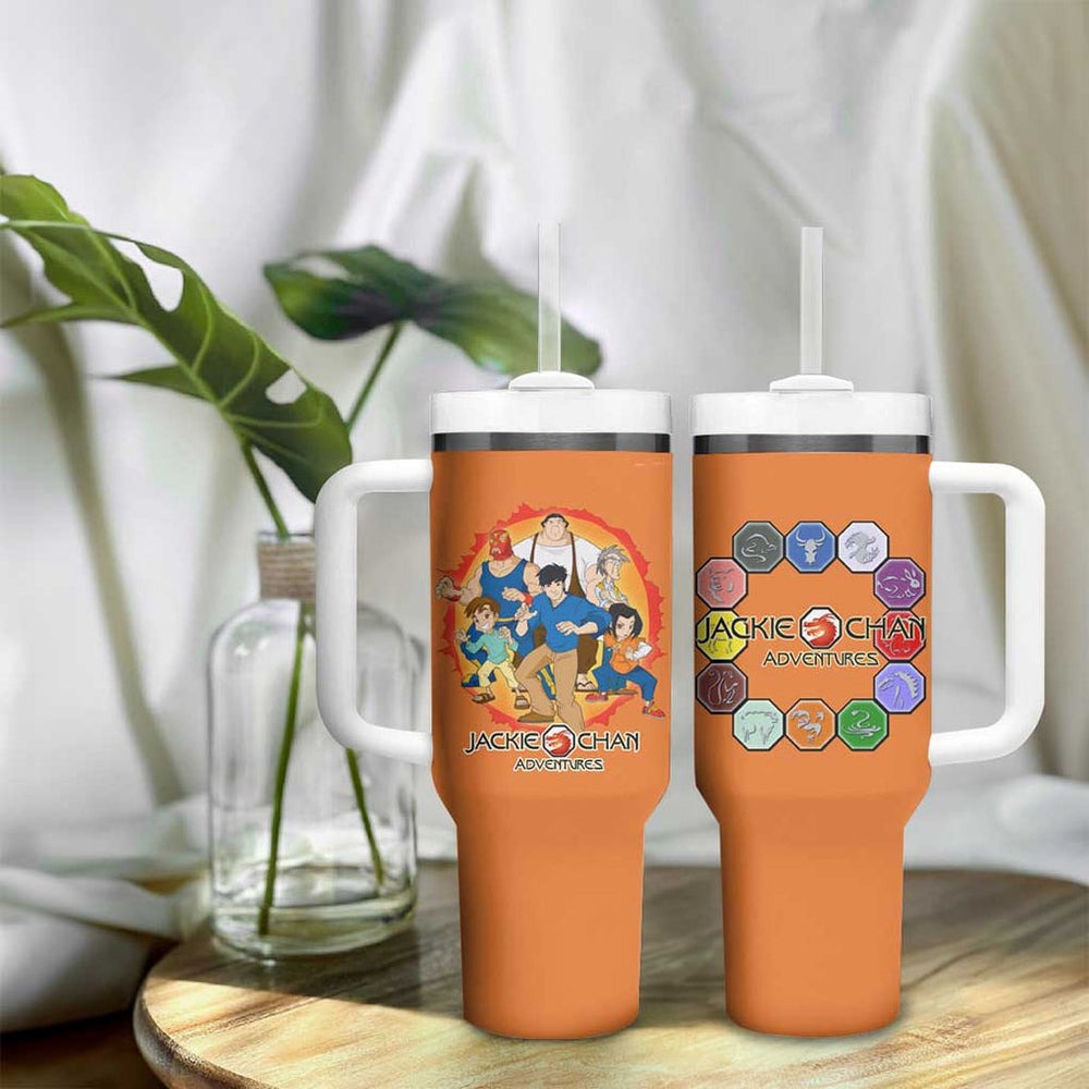Jackie Chan Adventure Tumbler With Handle Japan Anime Style TS04 Jackie Chan Adventure Tumbler With Handle Japan Anime Style TS04
