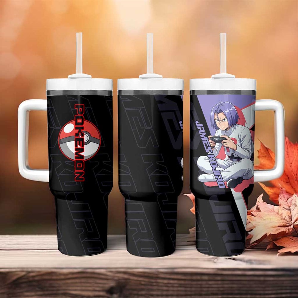 James Kojiro Poké Tumbler With Handle Classic Villain Anime Style TS04 James Kojiro Poké Tumbler With Handle Classic Villain Anime Style TS04