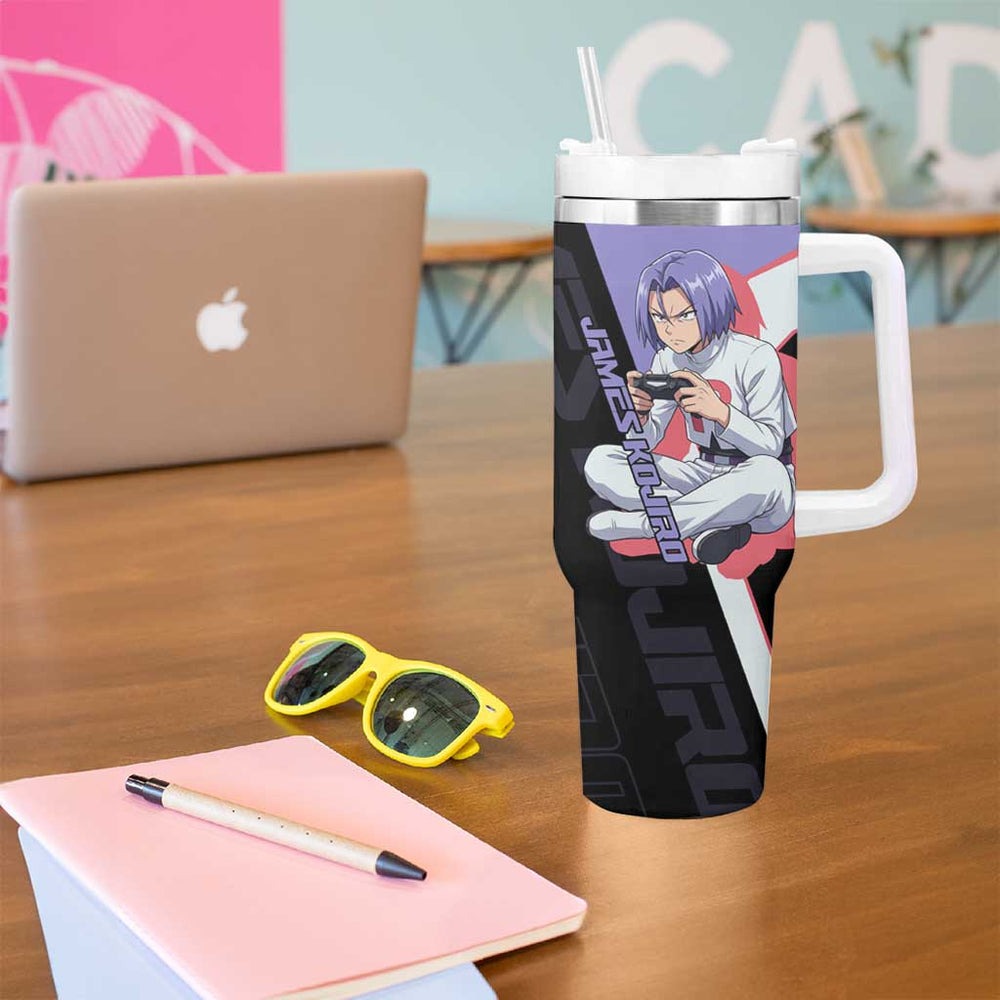 James Kojiro Poké Tumbler With Handle Classic Villain Anime Style TS04 James Kojiro Poké Tumbler With Handle Classic Villain Anime Style TS04
