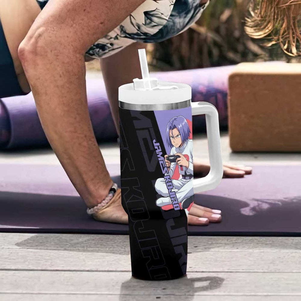James Kojiro Poké Tumbler With Handle Classic Villain Anime Style TS04 James Kojiro Poké Tumbler With Handle Classic Villain Anime Style TS04