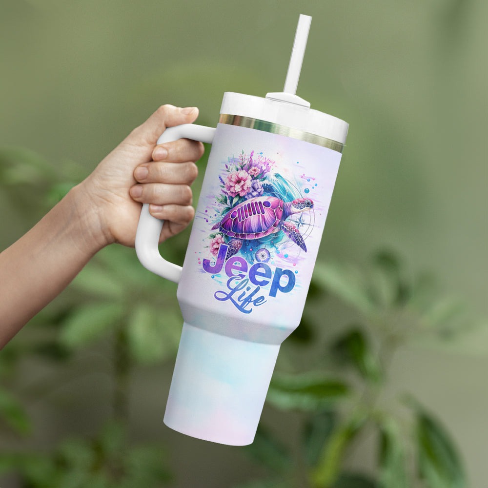 Jeep Life Tumbler With Handle Forest Jeep DT01 Jeep Life Tumbler With Handle Forest Jeep DT01