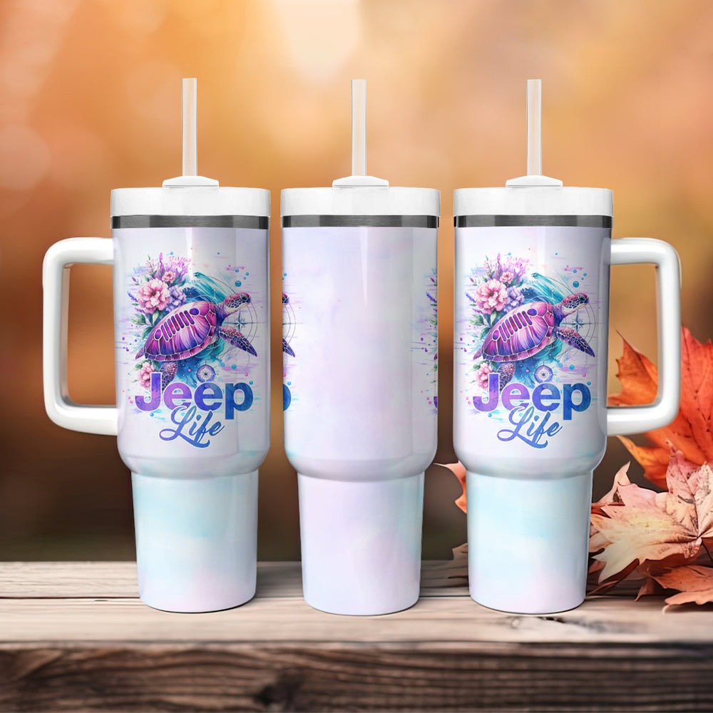 Jeep Life Tumbler With Handle Forest Jeep DT01 Jeep Life Tumbler With Handle Forest Jeep DT01