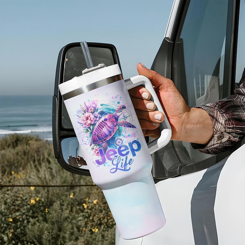 Jeep Life Tumbler With Handle Forest Jeep DT01 Jeep Life Tumbler With Handle Forest Jeep DT01