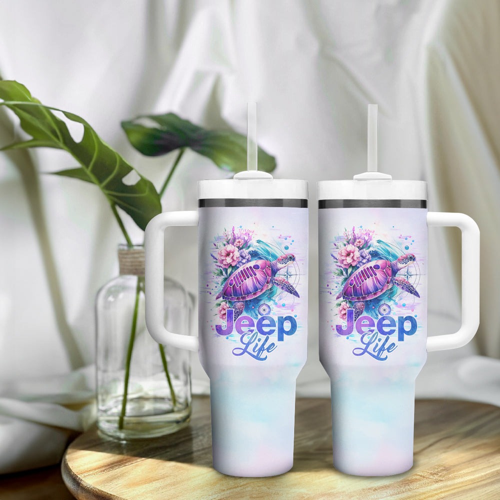 Jeep Life Tumbler With Handle Forest Jeep DT01 Jeep Life Tumbler With Handle Forest Jeep DT01