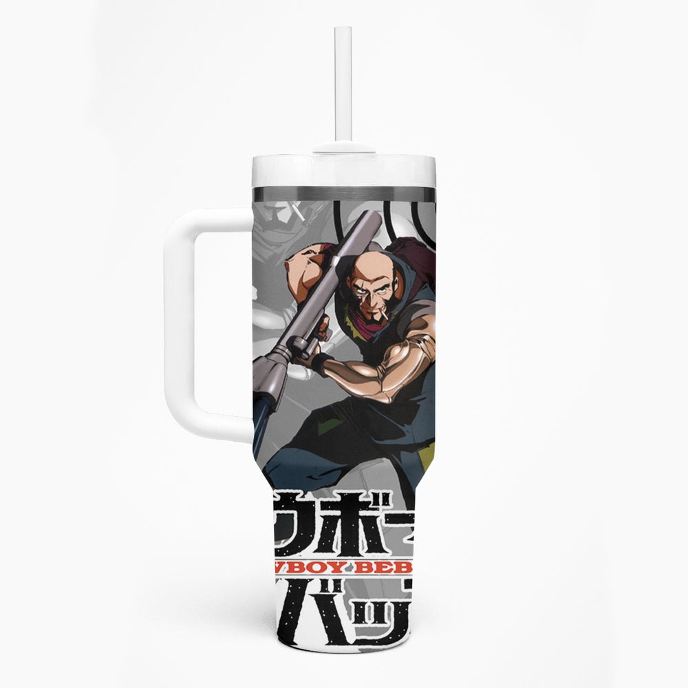 Jet Black Cowboy Bebop Tumbler With Handle Anime Style TS04 Jet Black Cowboy Bebop Tumbler With Handle Anime Style TS04